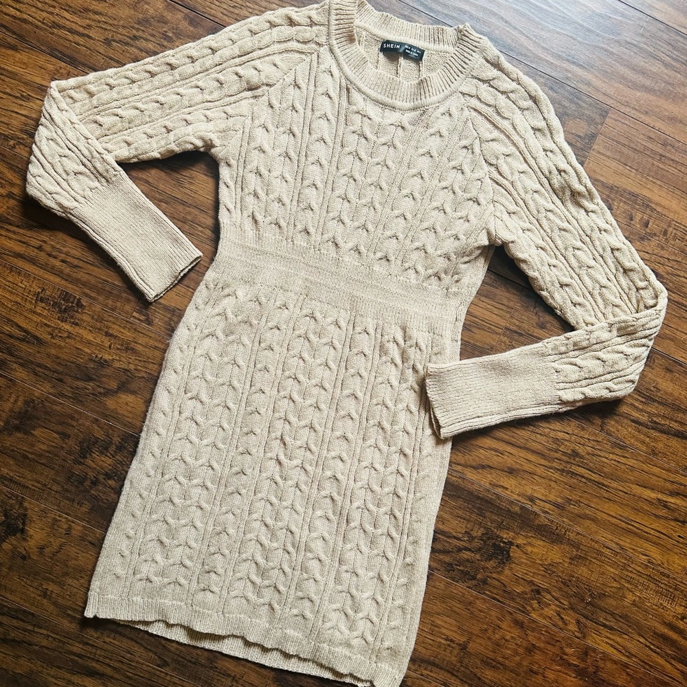 SHEIN Cable Knit Sweater Dress (Size M)
